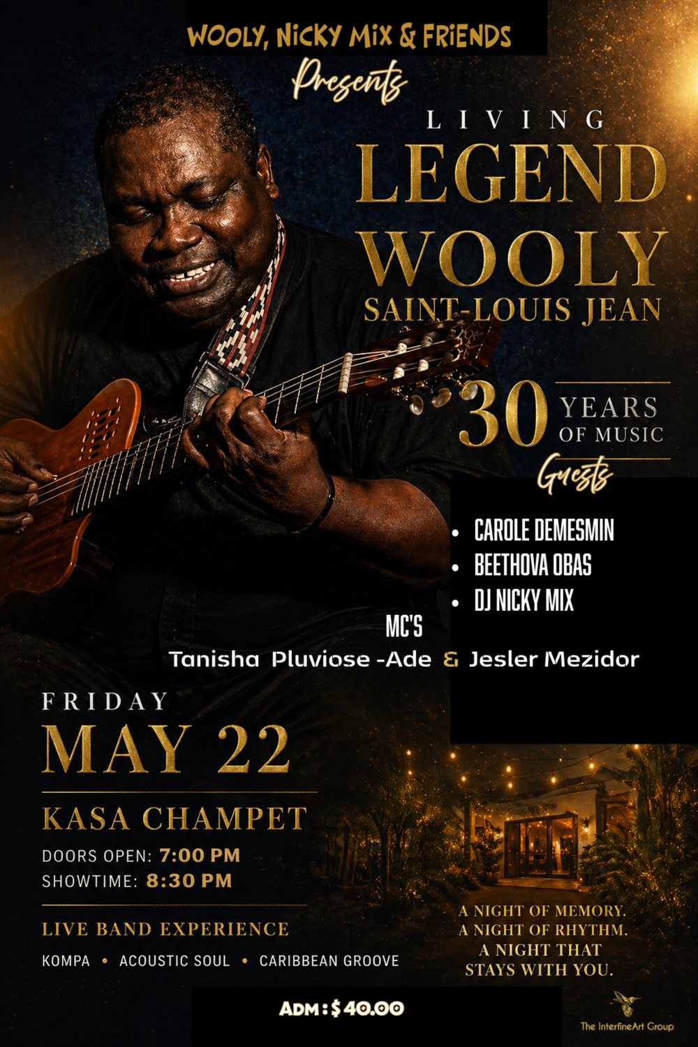 Wooly Saint-Louis Jean music event graphic